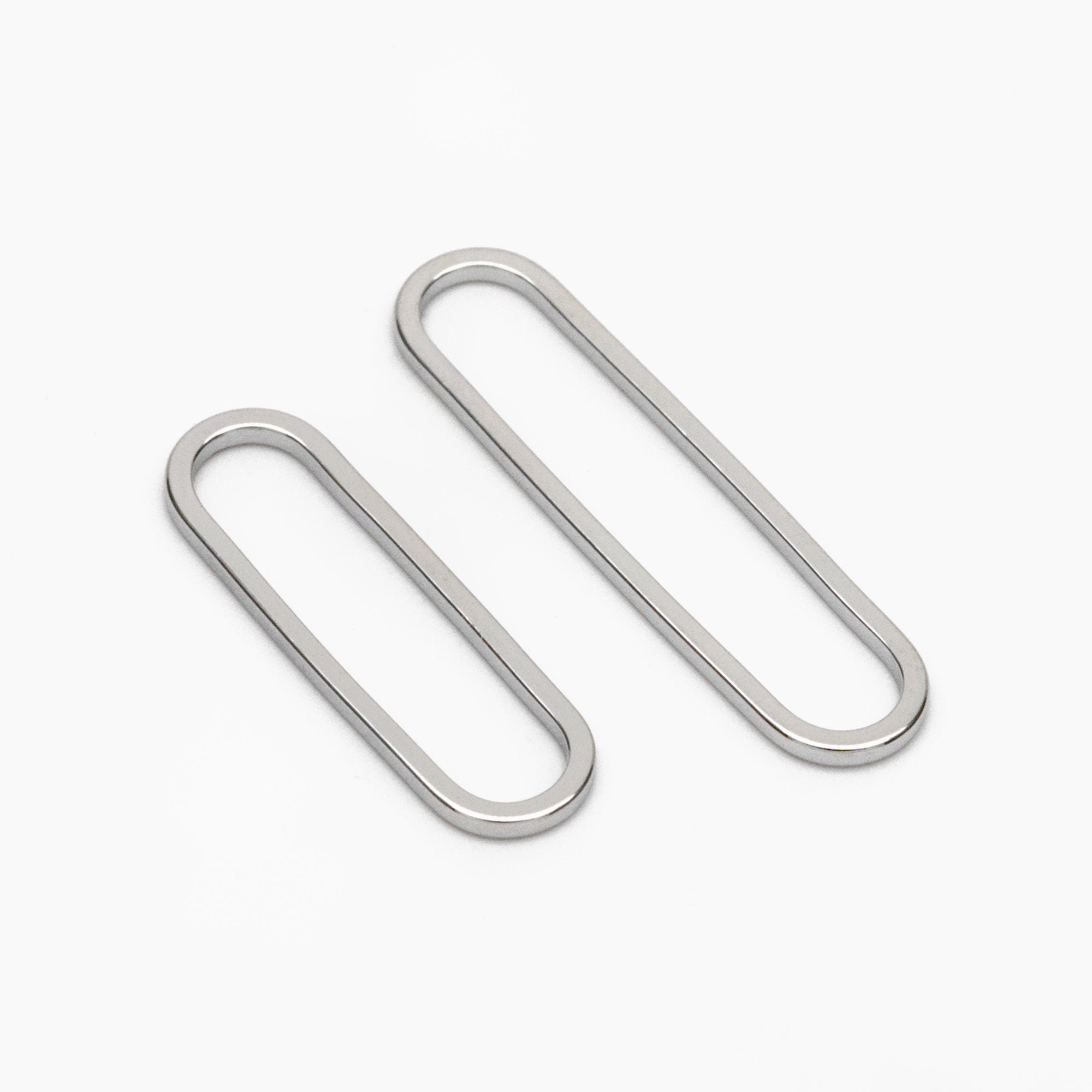 10pcs Gold/ Silver Oval Link Charms 10/20/25mm, Brass Long Oval Hoops, Geometric Hoop Circle Connector Pendants (GB-1485)